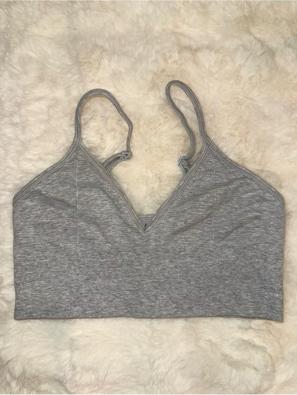 ALO Yoga Seamless Modal Ribbed Delight Bralette Heather Grey